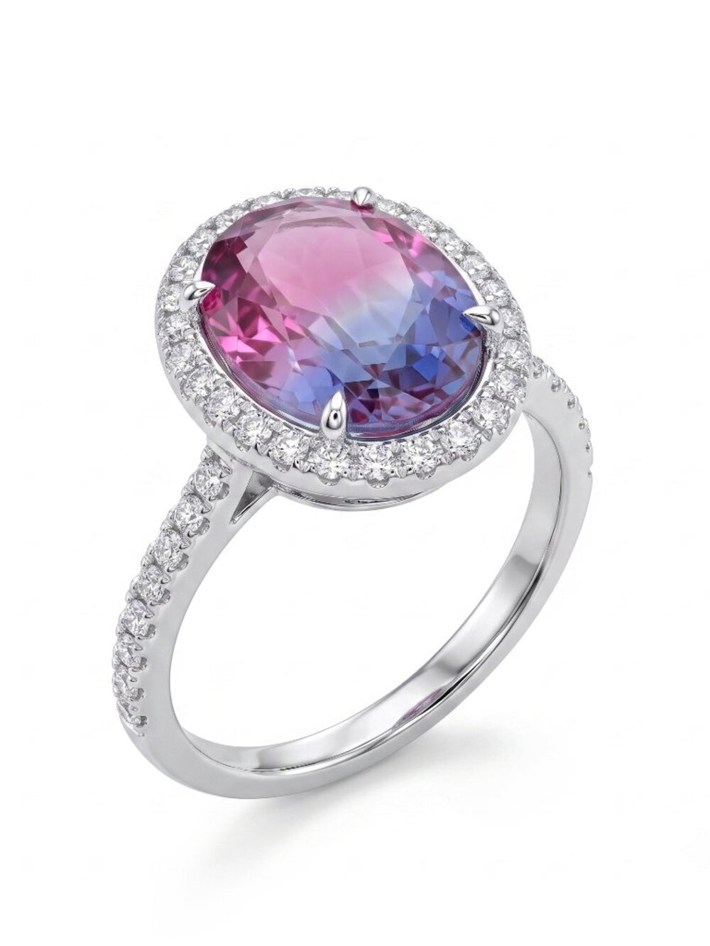 Pink & Purple ombre ring, size 7, 925 Sterling Silver Charmed Aroma